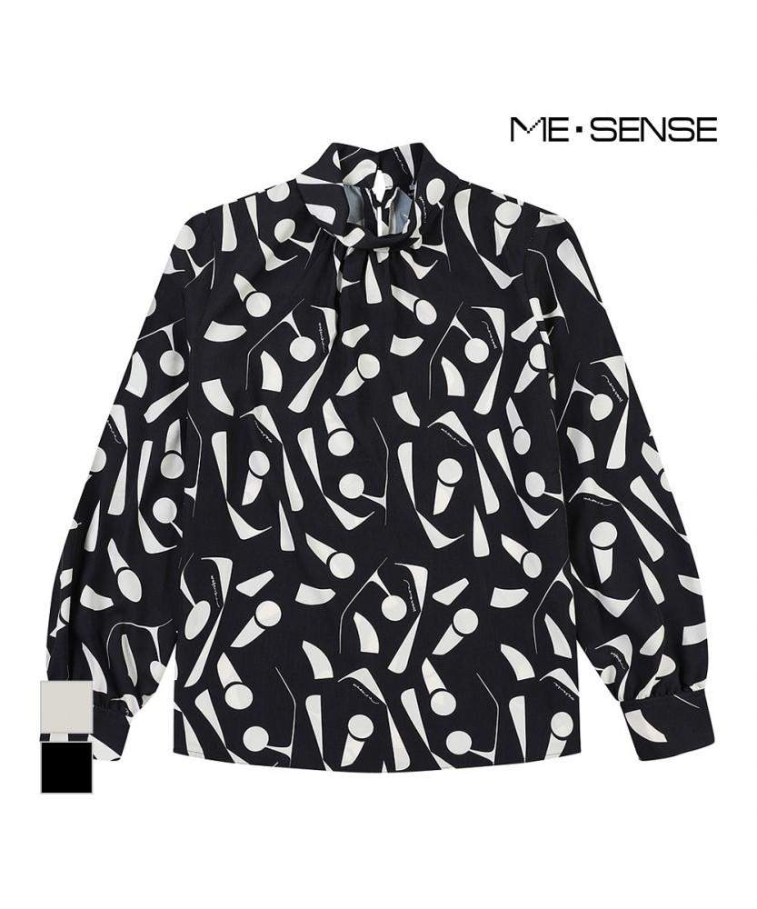MESENSE Scarf Pattern Blouse_Mb3Yblm182D
