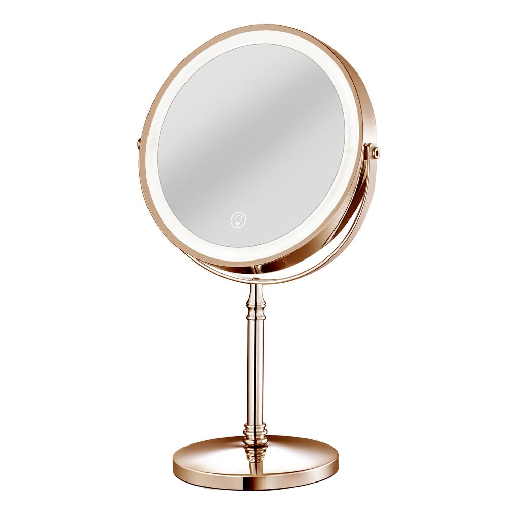 Pocket Rechargeable Magnifying LED Makeup Mirror with 360 Rotation and Adjustable Height