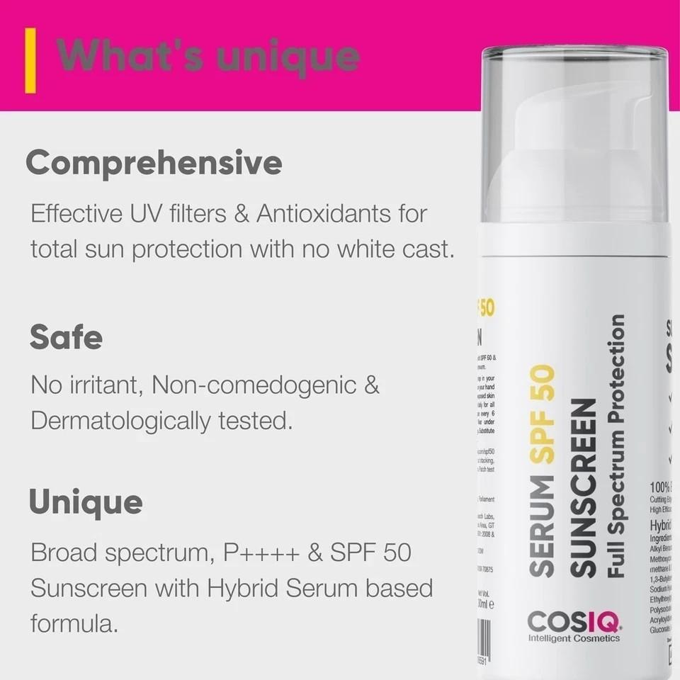 Cos-IQ Sunprotect Serum Sunscreen SPF 50 PA++++ 30ml