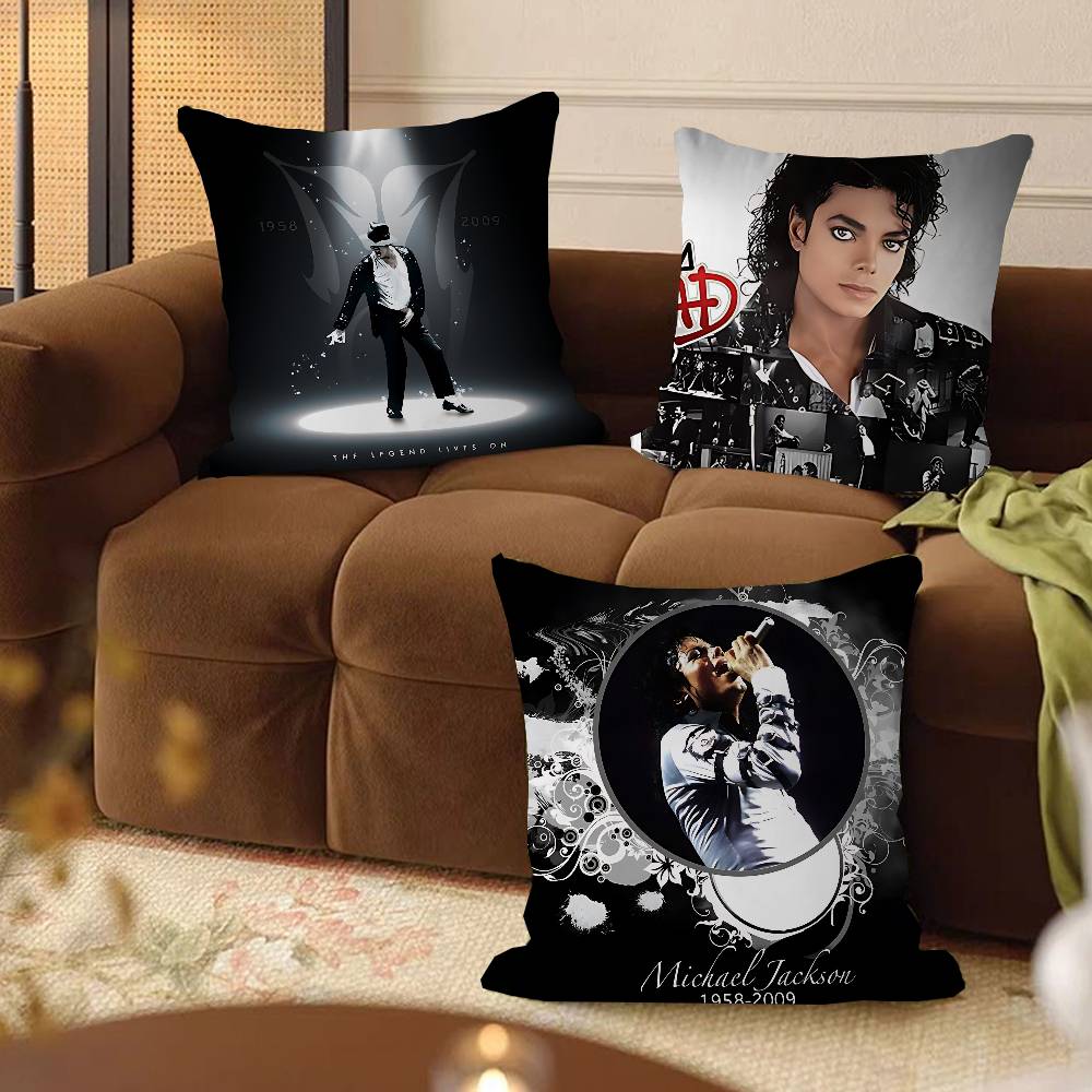 M-Michael Jackson Office Cushion Pillowcase Car Cushion Cover45X45CM Lumbar Pillowcase Sofa Pillowcover