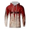 Halloween Blutbefleckter Druck Herren Lockerer Kapuzenpullover