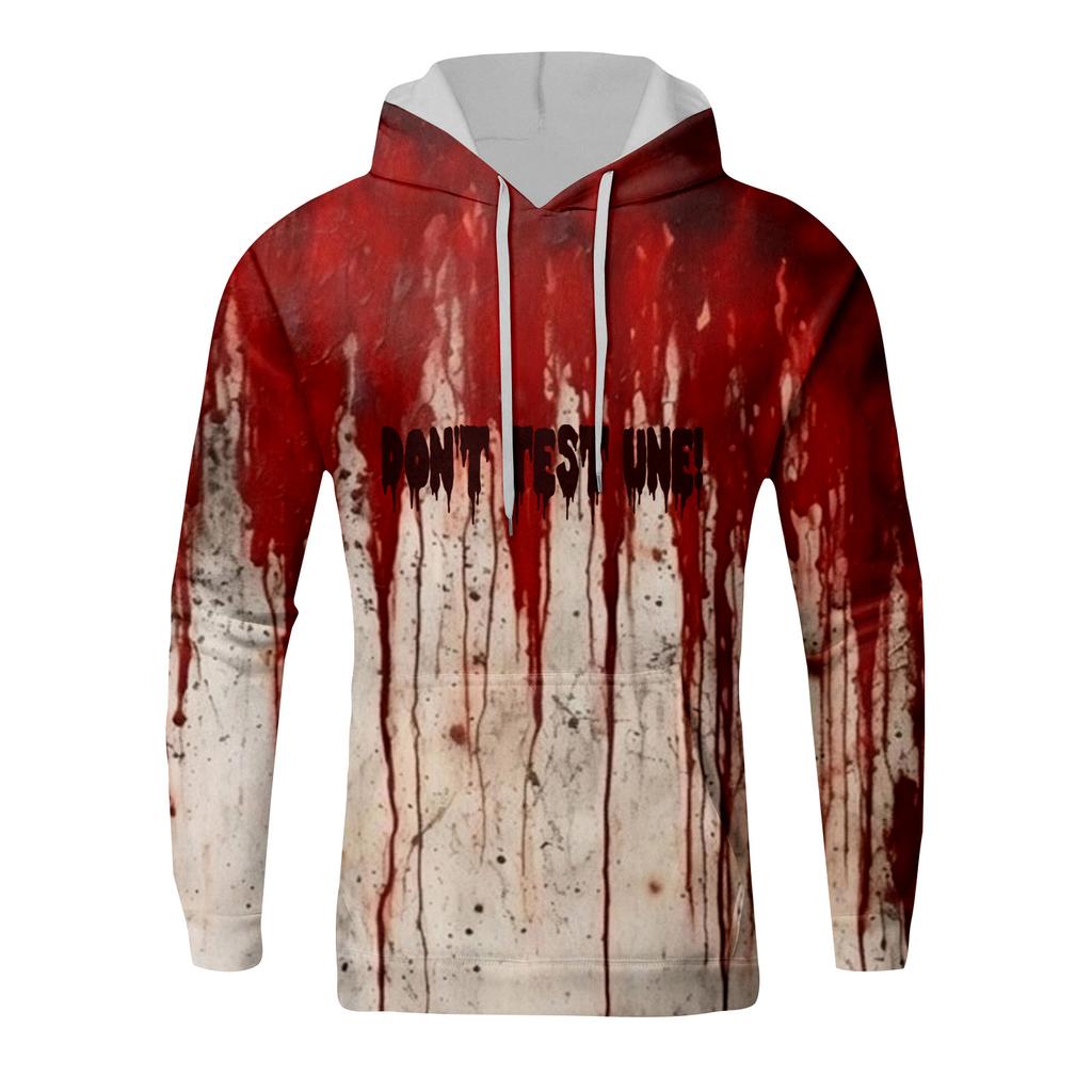 Halloween Blutbefleckter Druck Herren Lockerer Kapuzenpullover