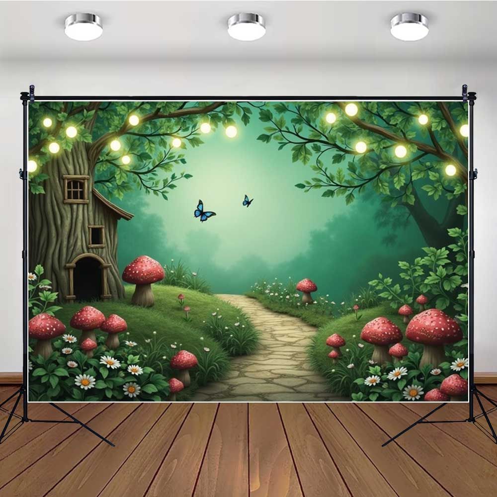 Spring Green Forest Photography Backdrop Fairy Princess Pet Landscaping Photo Backdrop