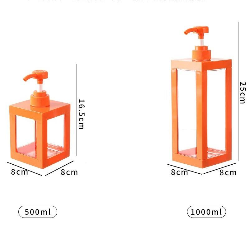 500/1000ML Shower Gel Bottle Large-capacity Lotion Dispensing Bottle Square Empty Pump Shampoo Bottle Dish Soap Container