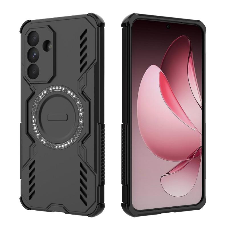 For Samsung Galaxy A36 5G Magnetic Case WANLONFENG DJ Series PC TPU Phone Cover with 2Pcs Tempered Glass Film