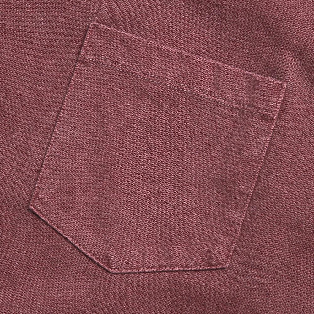Solti Pigment Long Sleeve Poket T-Shirts (Deep Red)