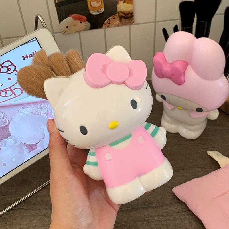 Sanrio Hello Kitty My Melody Pen Holder Cartoon Stationery Makeup Brush Organizer Desktop Decoration Christmas Ornament Gifts