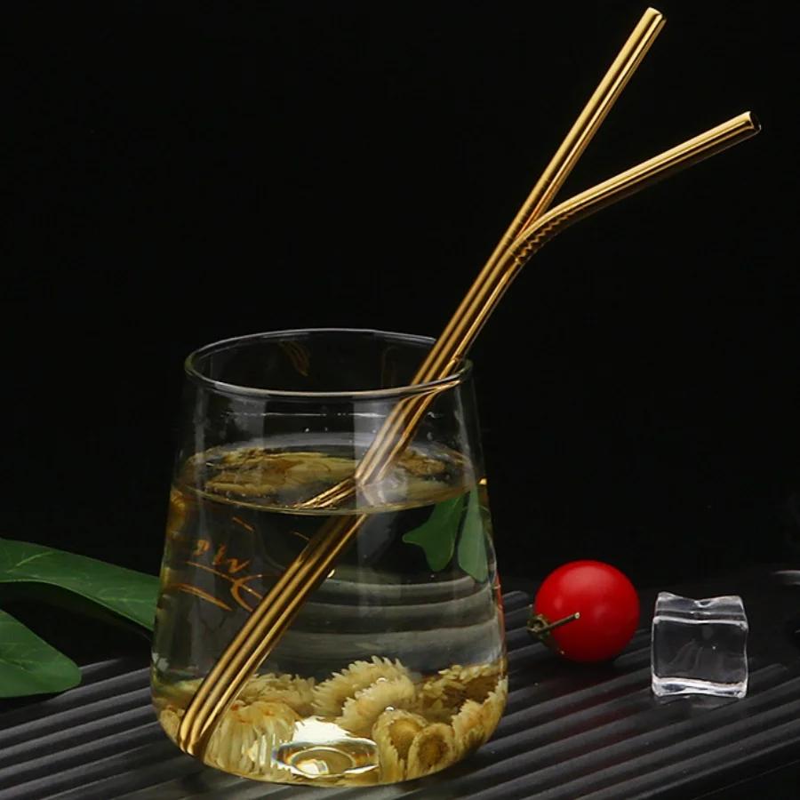 Stainless Steel Straw with Clean Brush Replacement Straw Long Straws for Stanley 40oz Cup Thermos Water Bottle Rink Metal Straw