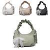 Dumpling Shape Pu Clutch Bag With Zipper Closure And Chain For Casual Day Out