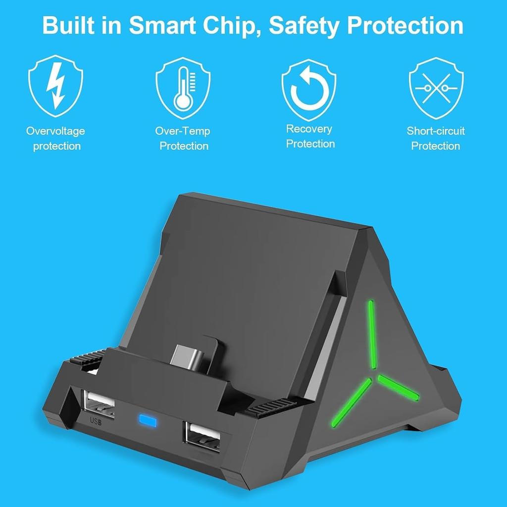 TV Dock Station Compatible with Nintendo Switch/Switch OLED, Charging Hub Adapter with 4K HDMI/USB C/USB Port for Official Nintendo Switch