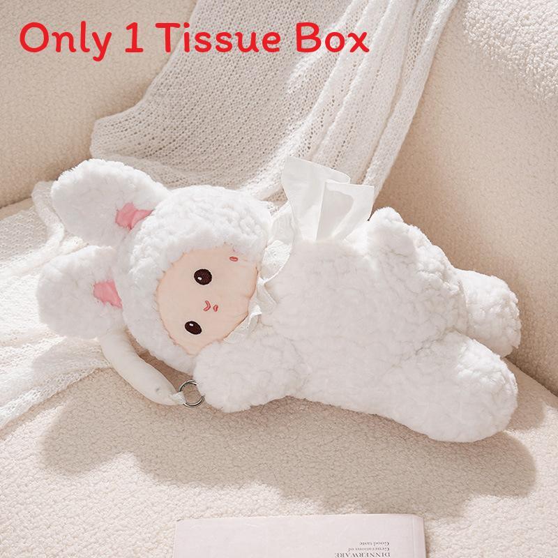 Creative Lamb Plush Tissue Box With Cute Cartoon Design For Home Decor And Storage