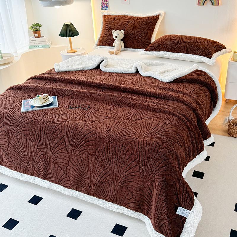 Spring New Double-sided Tuff Fleece Blanket,thickened Lamb Fleece Blanket,used To Homecomfortable and Soft Sofa Cover Blanket