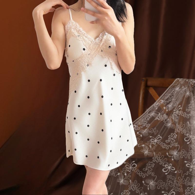 Women's Spring Summer Sexy Pajamas Ice Silk Pajamas Suspender Shorts Thin Loungewear Live
