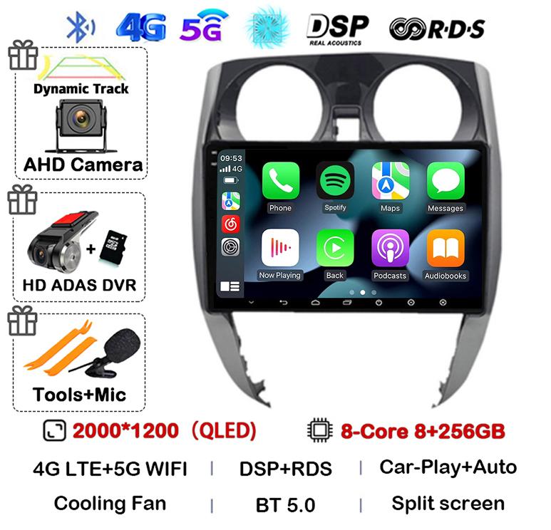 Android 14 Carplay Auto WIFI+4G For Nissan Note 2 E12 2012 - 2021 Car Radio 2 Din Stereo Multimedia Video Player GPS Navigation