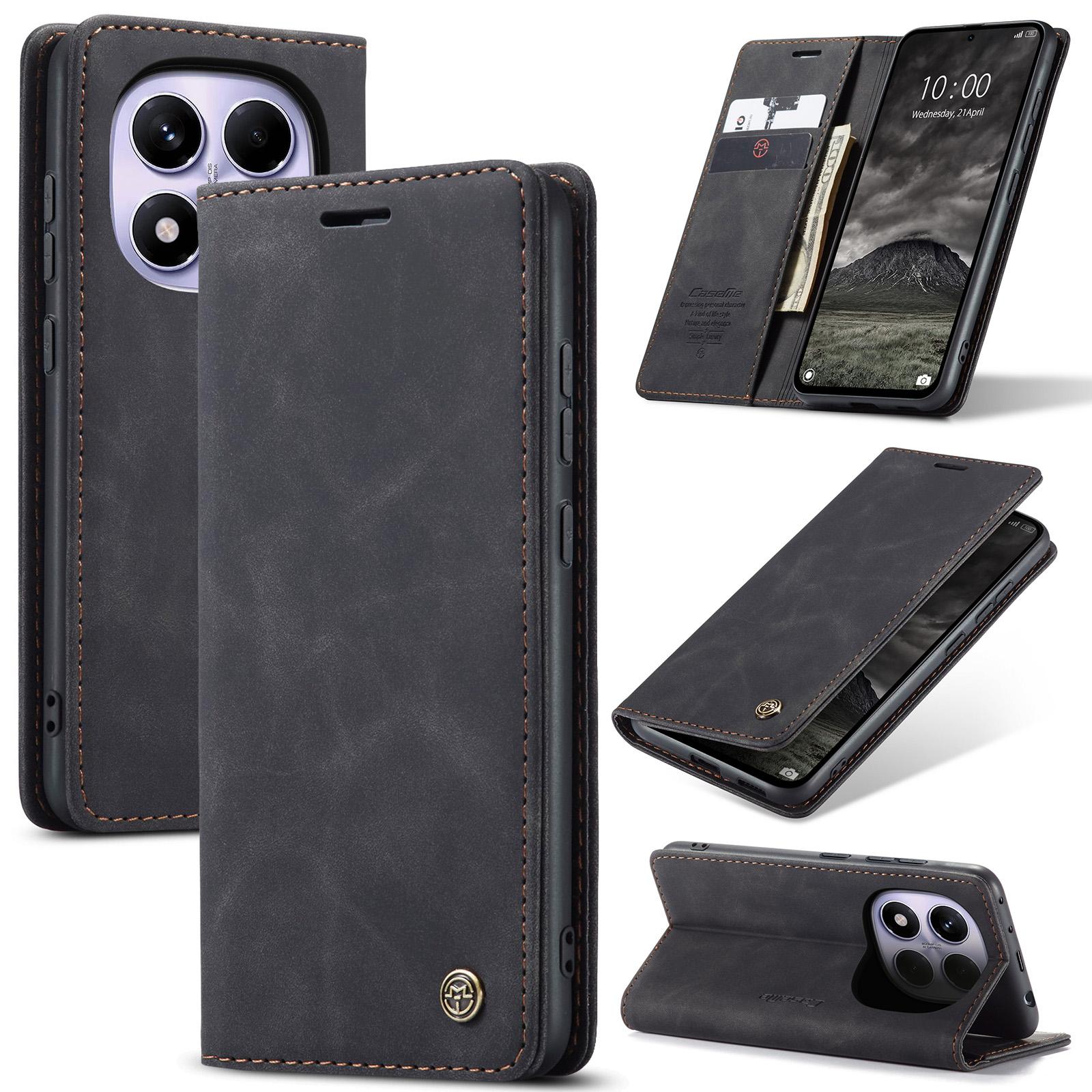 

Для Xiaomi Redmi Note 14 Pro 4G Чохол-гаманець CASEME Серії 013 Шкіряний чохол для телефону з підставкою Black