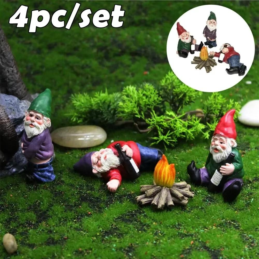 Collectible Garden Gnomes with Accessories - Resin Miniature for Halloween, Home Decoration, Fairy Garden Ornament