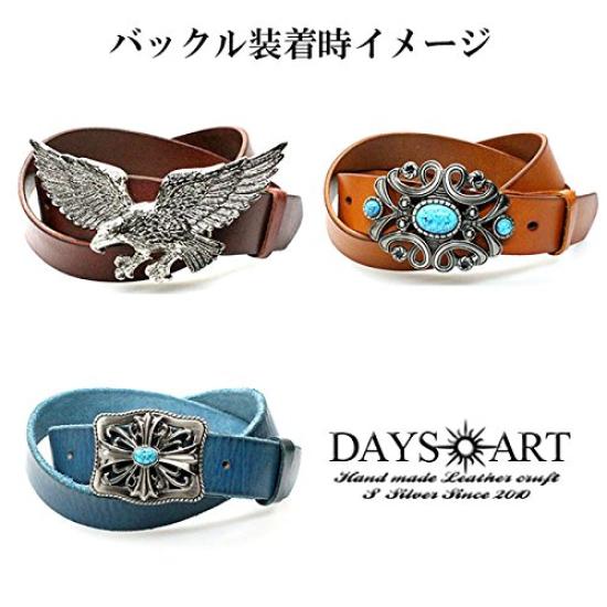 Genuine Cowhide No Simple [Days Art] Belt, Leather, Leather, Long, Buckle, Standard,