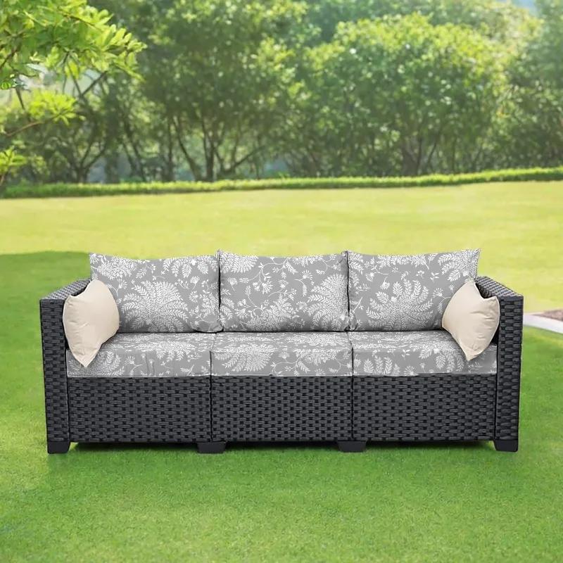 Patio Waterproof Printing Sofa Seat Furniture Protector Slipcover Stretch Sofa Cushion Cover with Elastic Bottom for Living Room