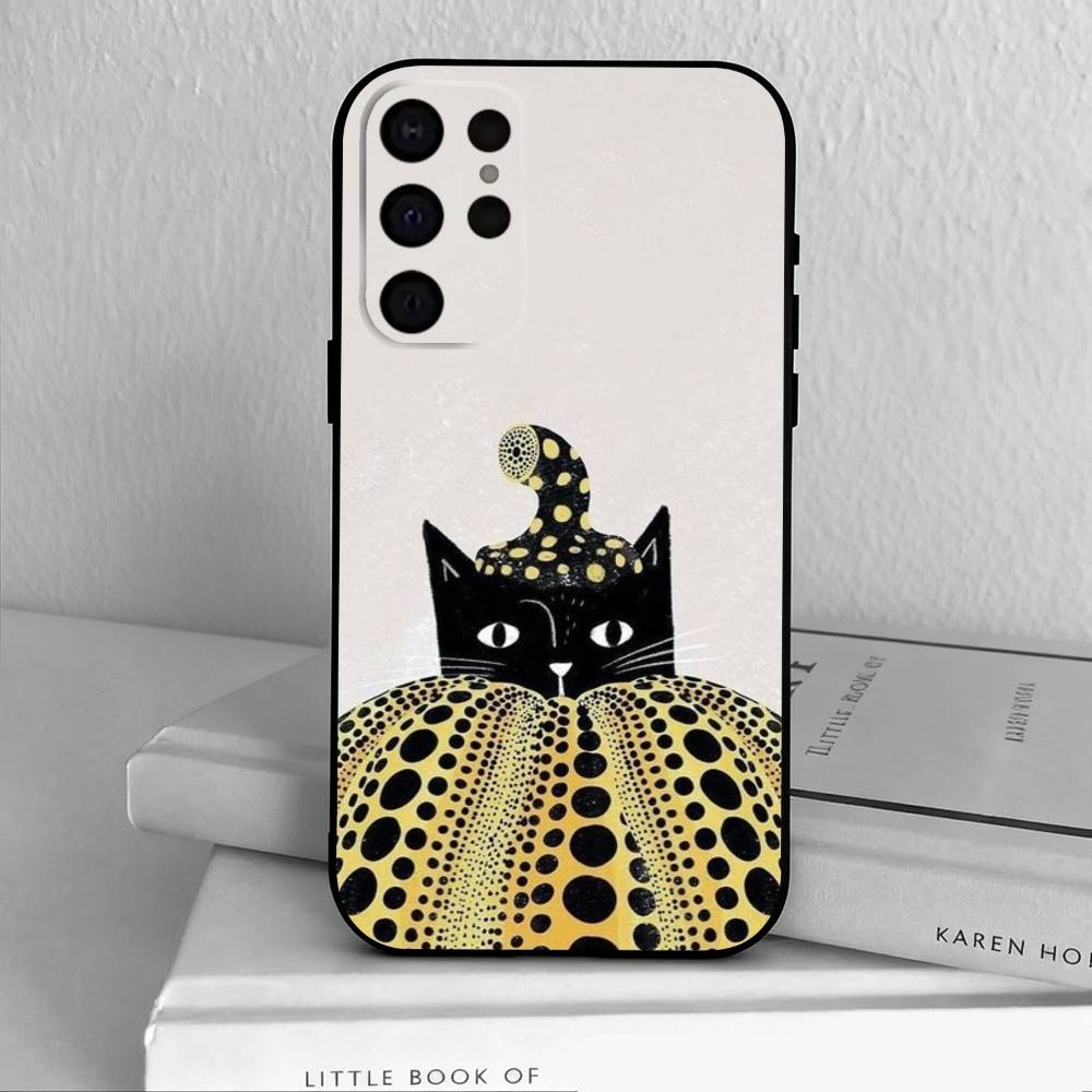 F-Funny Pumpkin Y-Yayoi K-K-Kusama  Phone Case For Samsung S25,24,23,22,30,21,10,9,Ultra,Plus,Lite,FE,4,5 G Soft Black Case