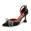 High Heels Shoes For Women  Women Summer Ankle Strap Heels Shoes Red Bottoms For Women Satin Platform Heels Lady Shoes