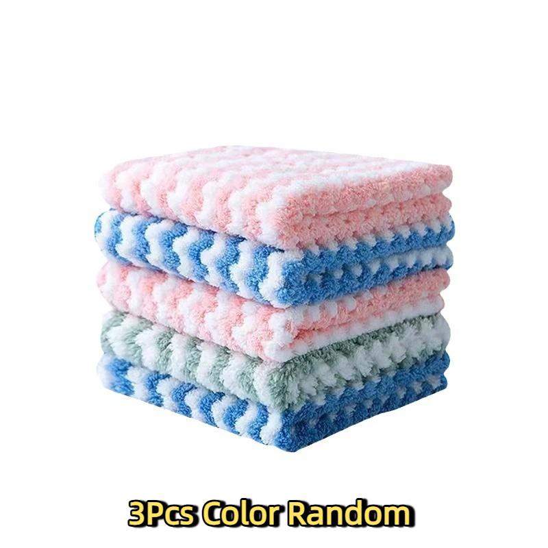 1/3/5Pcs Wavy Striped Towel Thick Soft Skin Friendly Super Absorbent Quick Drying Home Bathroom Kitchen Use