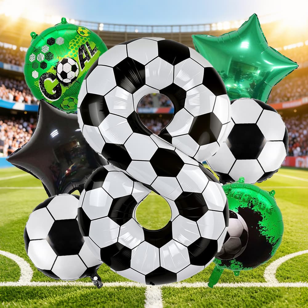Football Digital Balloon Party Decoration Balloon Football Printed Digital Balloon 0-9 for Football Theme Birthday Party Balloon