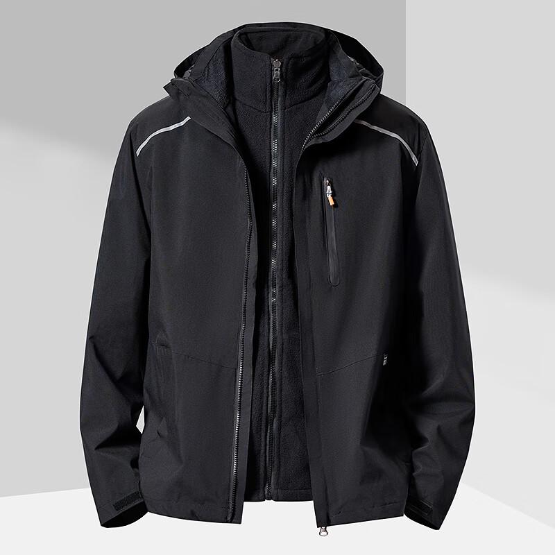 

FAPAI Men s 3-in-1 Casual Detachable Hooded Jacket M