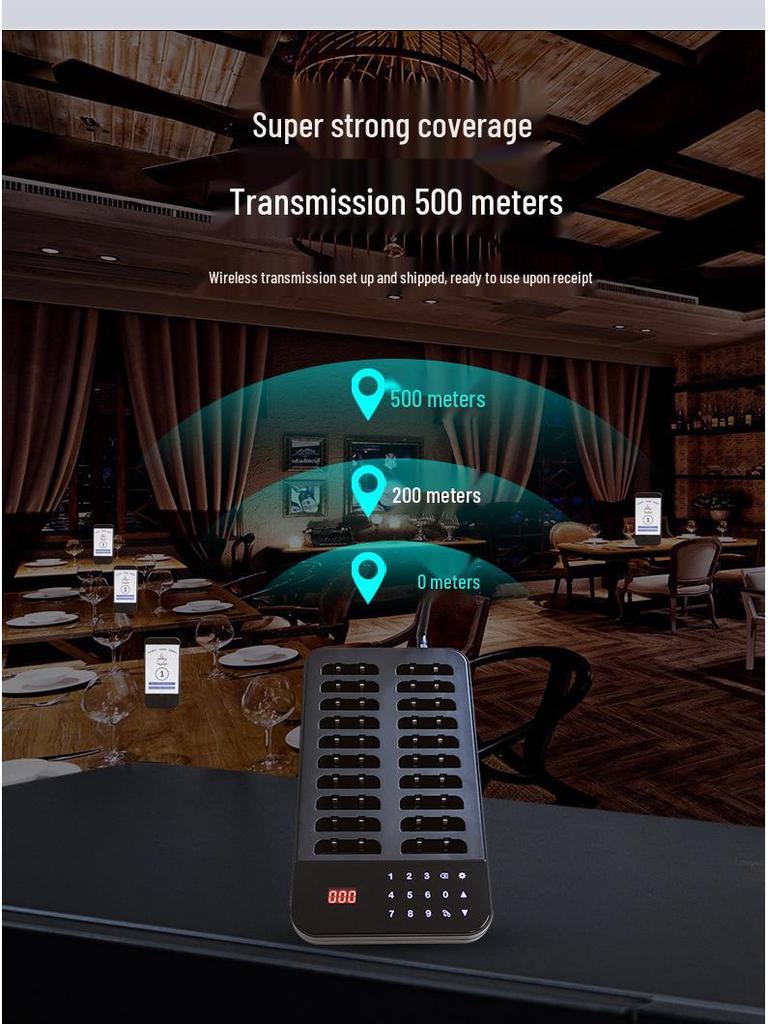 One-to-Twenty Wireless Vibration Pager: Queue and Pickup System for Milk Tea & Dessert Shops