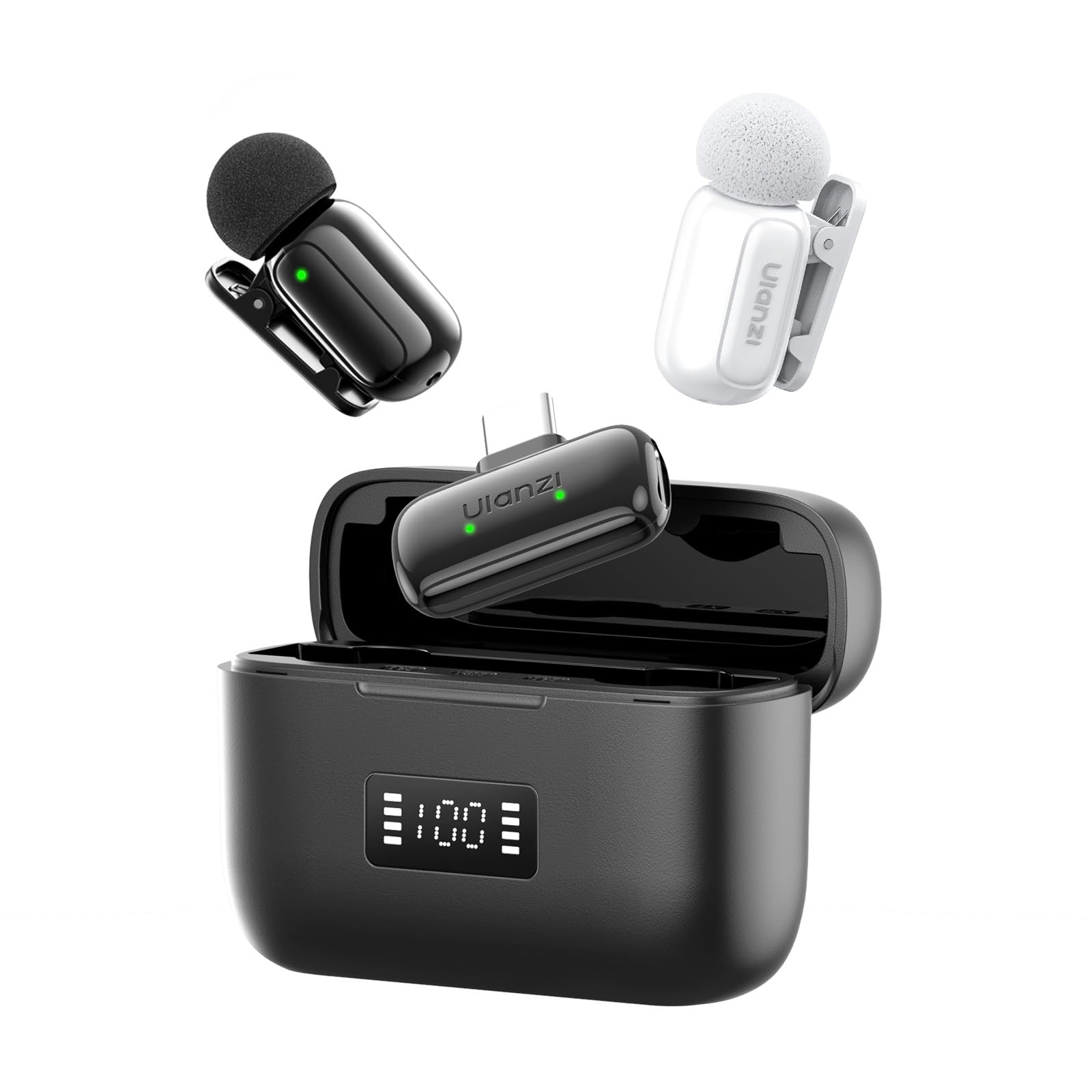 

Ulanzi A200 Wireless Pin 100M Transmission 30 Hours of Noise Instant Automatic Sound Design with Charging Mini Microphone for Android and Ideal for