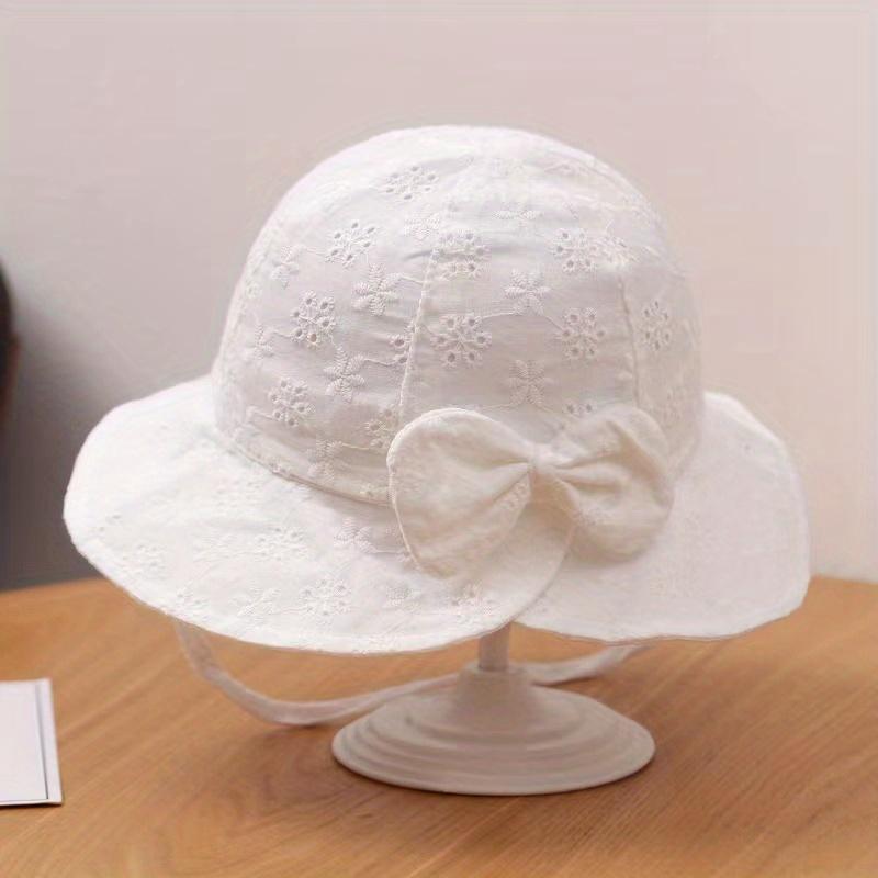 

Baby Girls Lace Bow Fisherman s Sun Hat, Breathable Summer Outdoor Sunscreen Princess Cap For Newborn Infant Kids Children