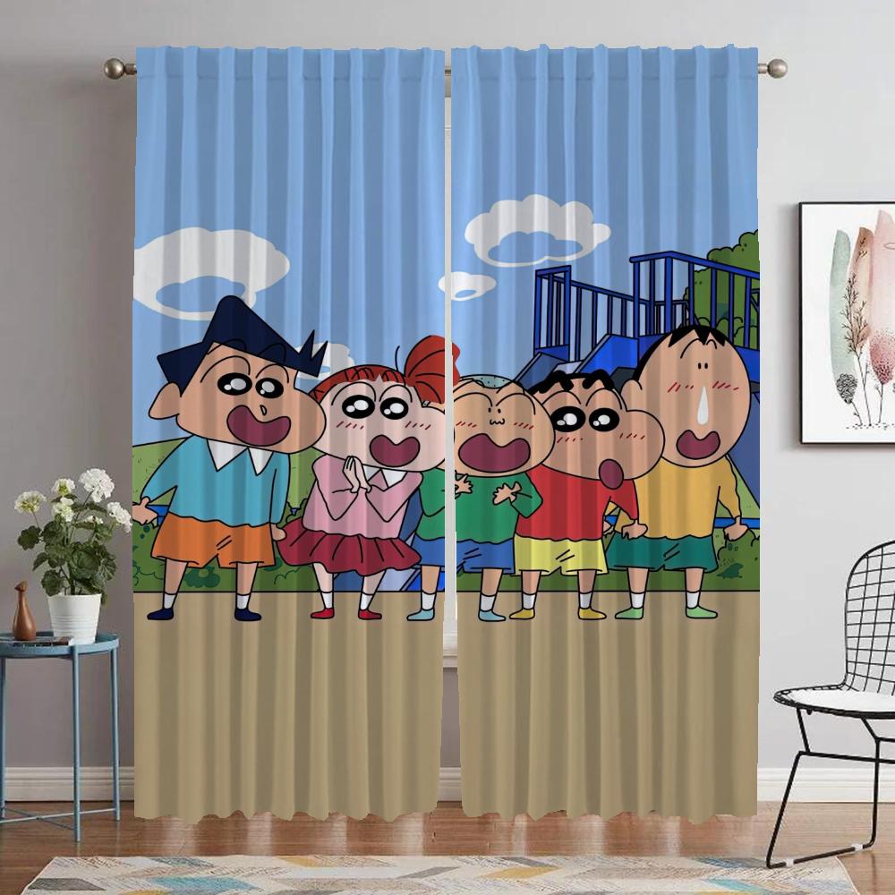 Anti-mosquito Curtains for Camera Crayon Tulle for Bedroom Modern Living Room Curtains 2 Pieces Blackout Curtain Shades Kitchen