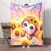 Little Monkey Butterfly Sunflower Fantasy Blanket Warm Soft for Sofa Bed Home Travel Camping Blanket All Seasons Luxury Gifts