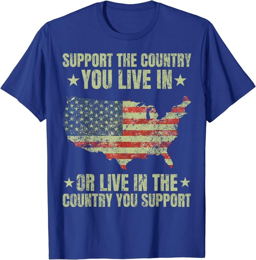

Vintage American Flag Support The Country You Live In T-Shirt Unisex T-Shirt XL