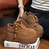 Fashion Beaded Women Platform Shoes Wedges New Trend Sneakers Designer 2025 Winter Suede Woman Walking Loafers Brand Zapatillas Mujer