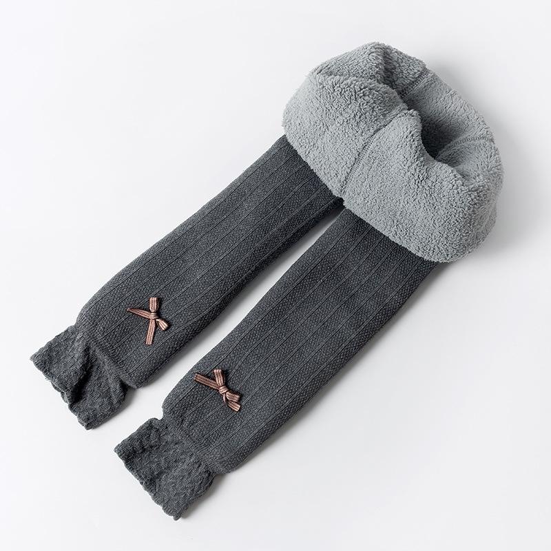 

1-12 років Дівчачі зимові легінси Товсті флісові Дитячі теплі колготки Нові осінньо-зимові Однотонні бавовняні штани Дитячі штани XXL темно-сірий колір