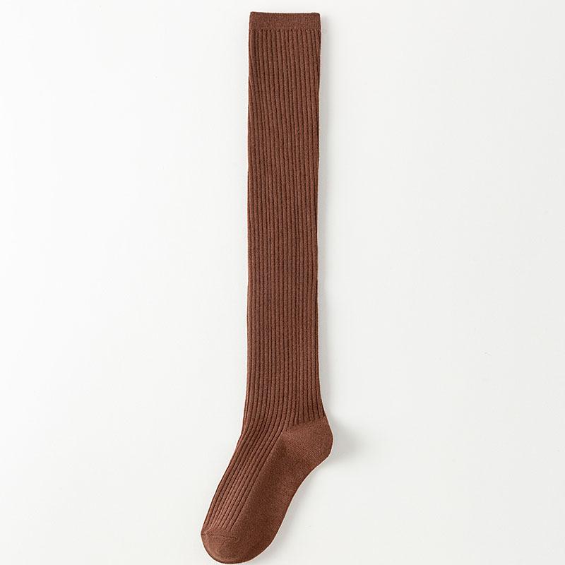 Knee Socks Women'S Autumn And Winter Black Vertical Striped Thin Stockings Japanese College Style With Loafers Stacking Socks