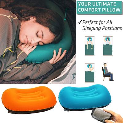Cuscino da viaggio gonfiabile ultraleggero per campeggio - Cuscini gonfiabili comprimibili, compatti, comodi ed ergonomici per il supporto del collo e della zona lombare in campeggio e in escursionismo