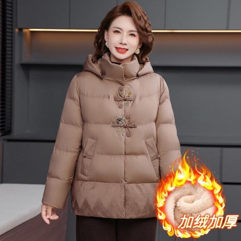 New women's down padded jacket old lady warm padded jacket
