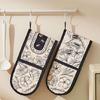 Long Fetter Oven Gloves Reinforced Heat Security Never Slip Outside for Baking Roasting Cooking