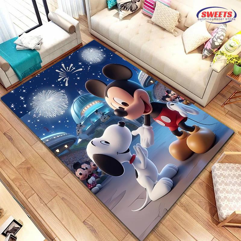 New To Disney Mickey Mouse Carpet! Bedroom Living Room Bed Mat, Non-slip Exquisite Home Decor, Durable Machine Washable Rug Gift