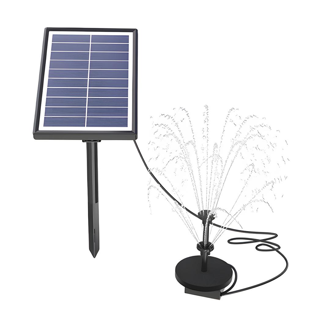 Solar   with 17pcs Double-layer Nozzle Kit 7W Solar Fountain Pump Built-in 3000mAh Battery Plug in 350LCelsiusH Solar Pond Pump with 16ft Cab