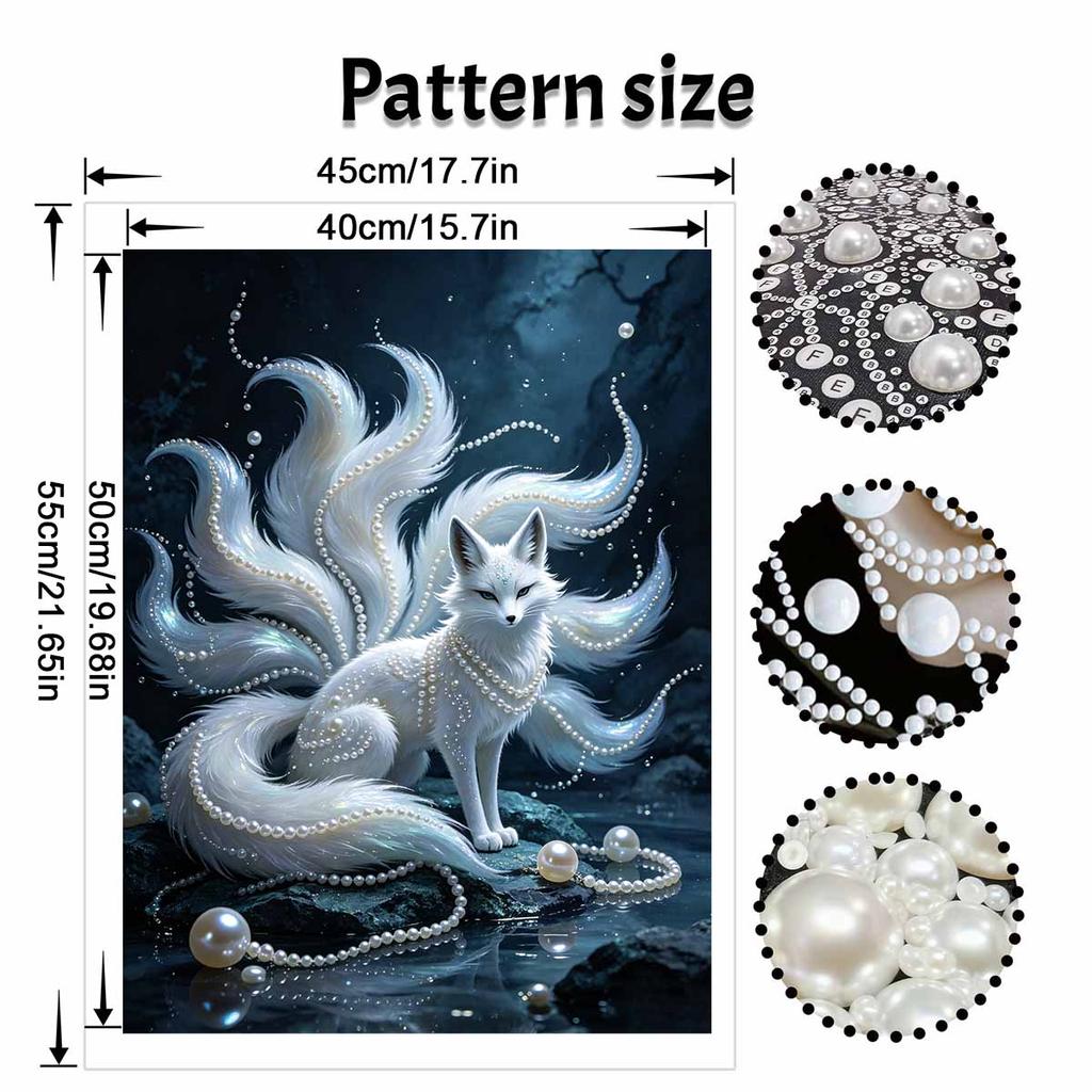 Kit Pittura Diamante Perle Fai da Te per Adulti e Principianti, Pittura Scintillante Volpe Mitologica Artigianato Decorazione Murale Casa Regalo fatto a mano