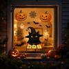 Seasonal Party Favors Cute Black Cat Halloween Window Clings Pumpkin Ghost Bat Spider Easy Apply Clings Decals Non-Adhesive Glass Stickers for Door
