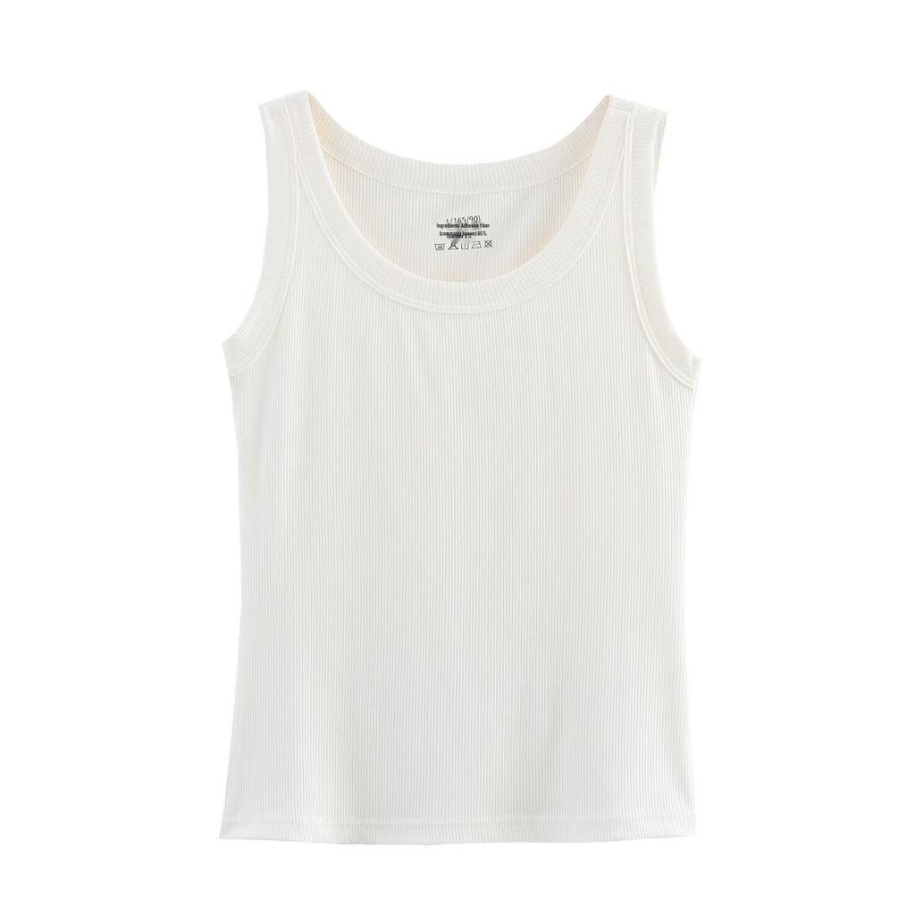 2025 Spring Women's European-American Ribbed Cotton Knitted Vest