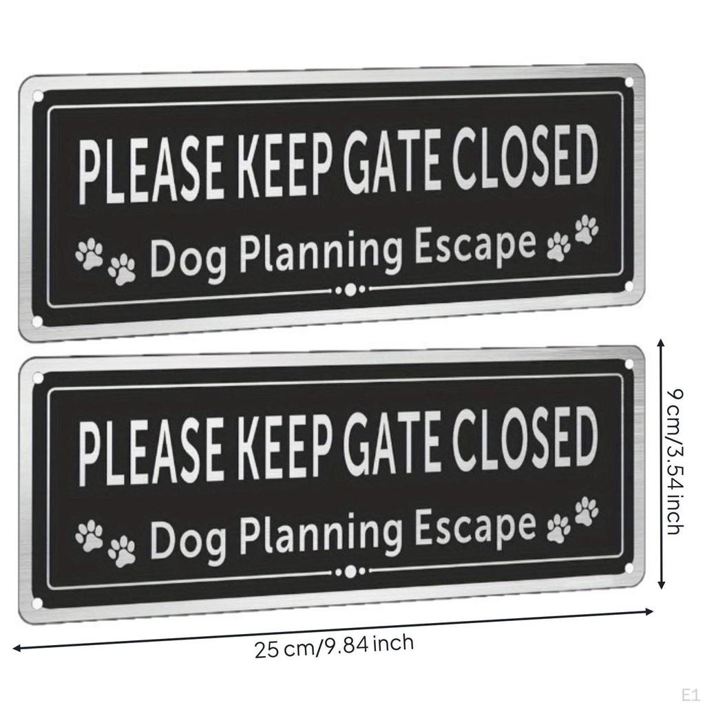 2 Pieces Please Ensure Gate Remains Closed Sign Rectangular Latched High Visibility for