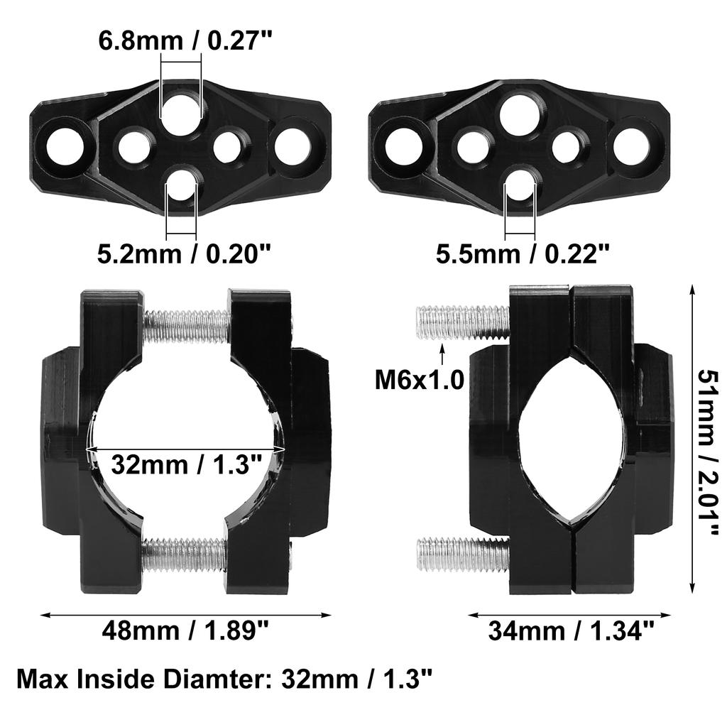 17 to 32mm Handlebar Clamp Mount Adjustable Rearview Mirror Extender Offroad Spotlight Bracket for Motorcycle Scooter