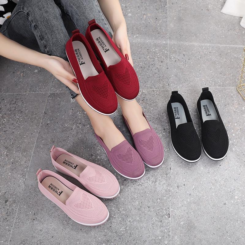 New Old Beijing Craft Cloth Shoes Women's Shallow Mouth One-pedal Square Mouth Shoes Comfortable and Lightweight Middle-aged Mother Shoes