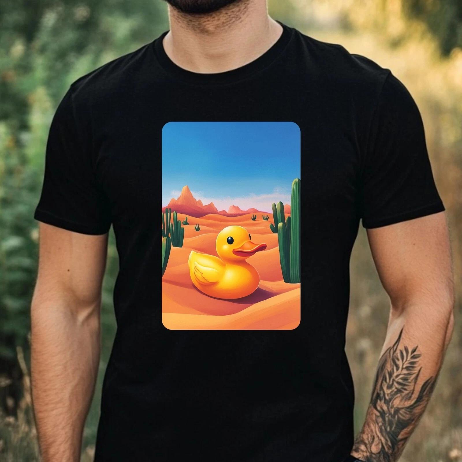 T-Shirt Herren Gummiente in Wüstenlandschaft Motiv Baumwolle Größe XS bis 5XL S