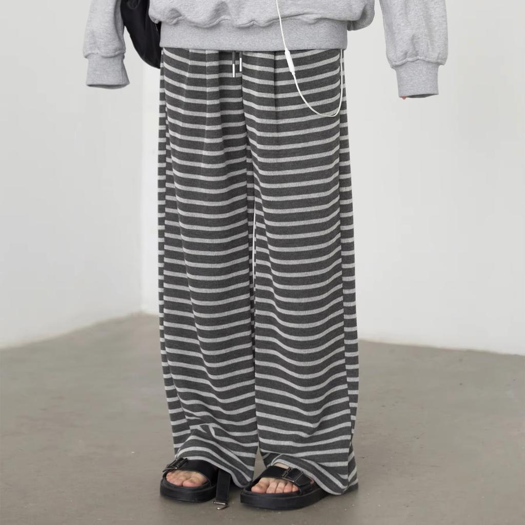 Women Trousers Loose Casual Striped Wide Leg Pants Hanging Straight Casual Trousers Spring Autumn Women 2025
