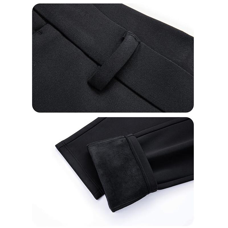 FIRS Men's Autumn/Winter Business Casual Straight Leg Plush Lined Pants